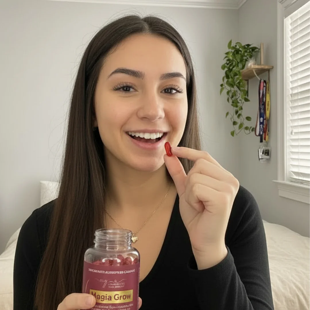 Cápsula vegana da vitamina capilar Magia Grow