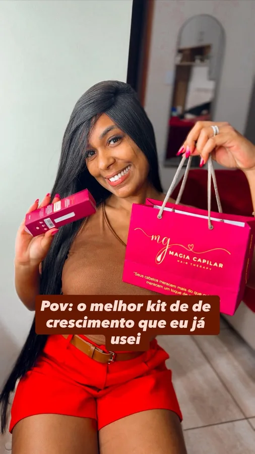 Isa com o kit Magia Capilar